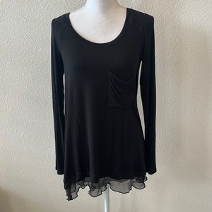 Black Longsleeve with ruffle hem